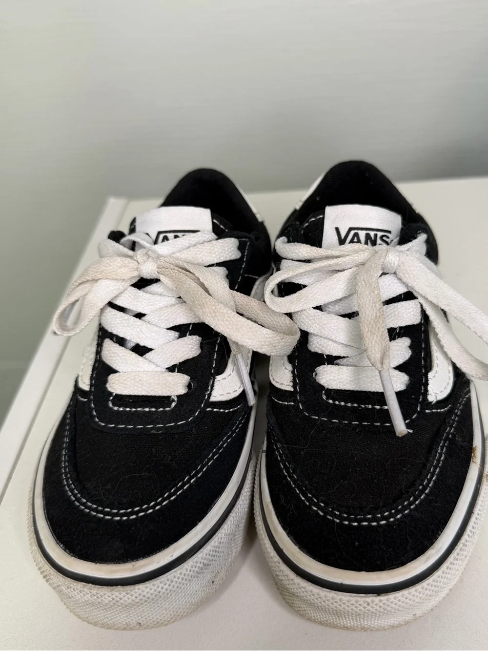 Vans Kids Black and White Classic Lace-Up Sneakers